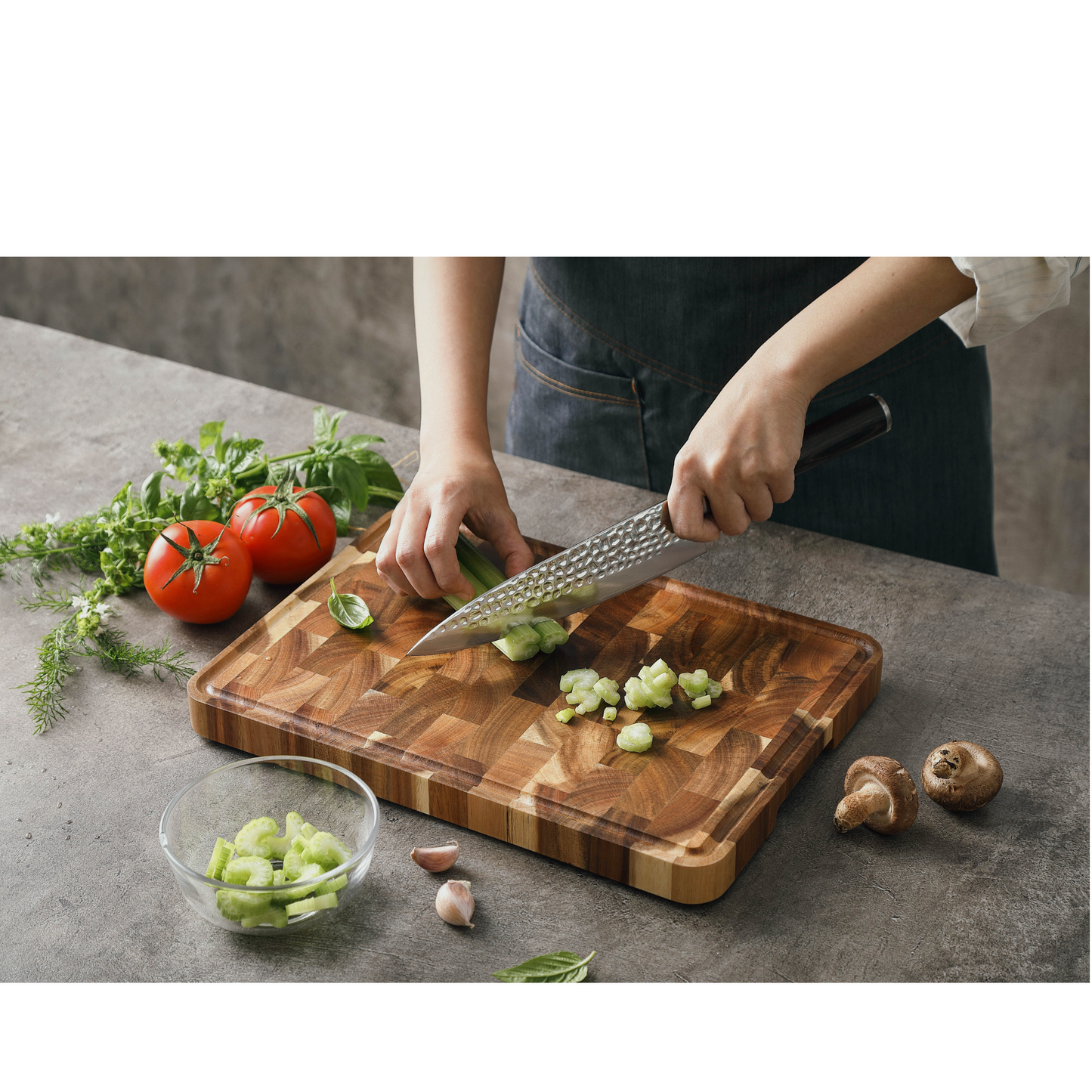 Acacia End Grain Cutting Board