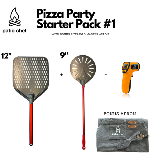 Pizza Party Starter Pack #1: 12 inch Pizza Peel + 9 Inch Turning Peel + IR Temp Gun