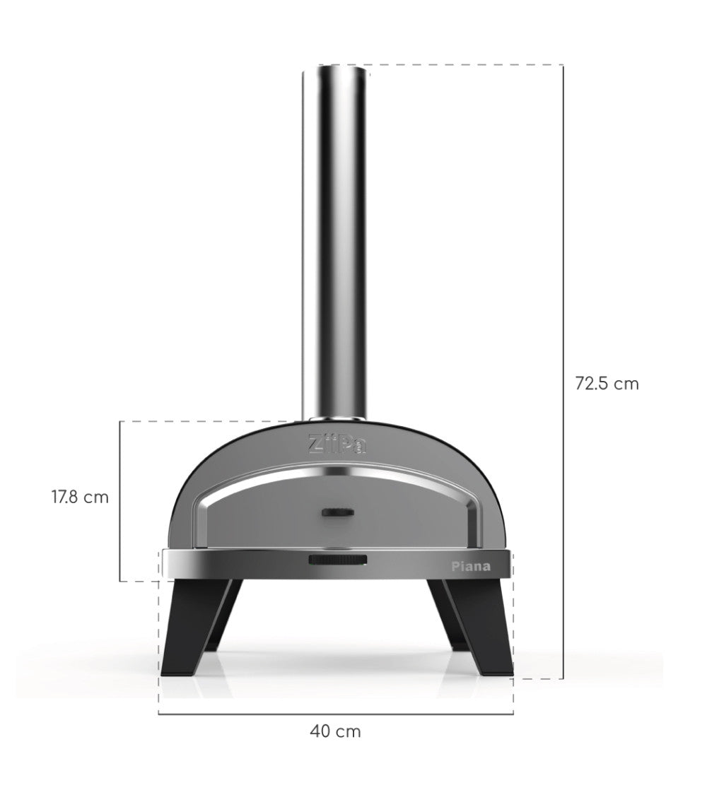 ZiiPa Piana Wood Pellet Pizza Oven with Rotating Stone – Charcoal