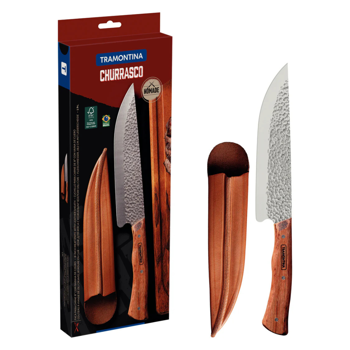 Tramontina Nômade 8" Meat Knife with Leather Sheath