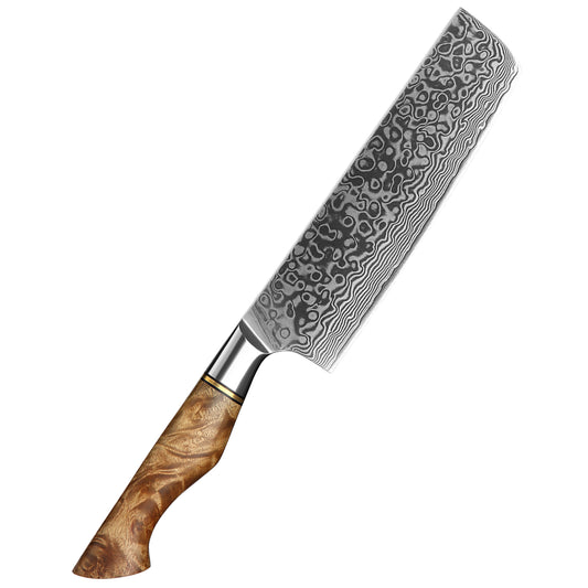 67-Layer Damascus Steel Nakiri Knife