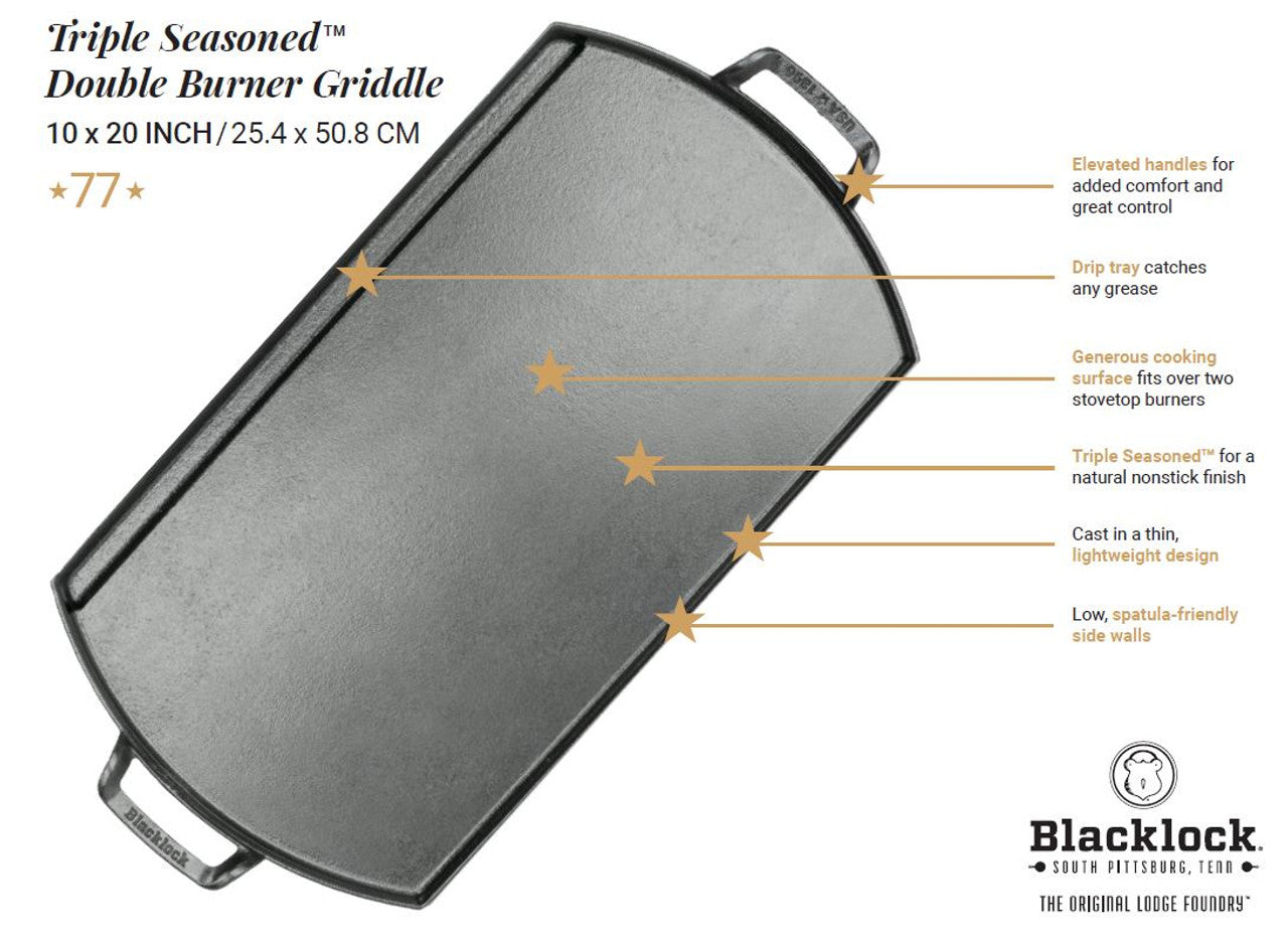 Lodge Blacklock Triple Seasoned Cast Iron Double Burner Griddle