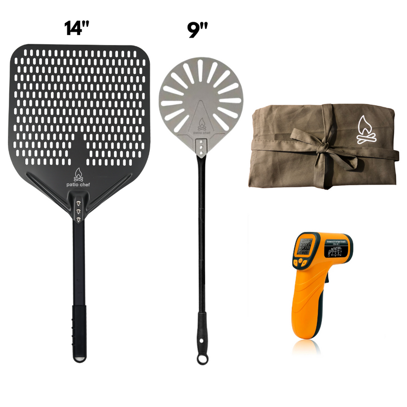 Pizza party starter pack 2 14 inch pizza peel 9 inch turning peel