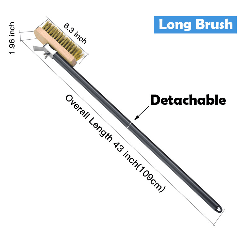 43 Inch Copper Pizza Oven Brush