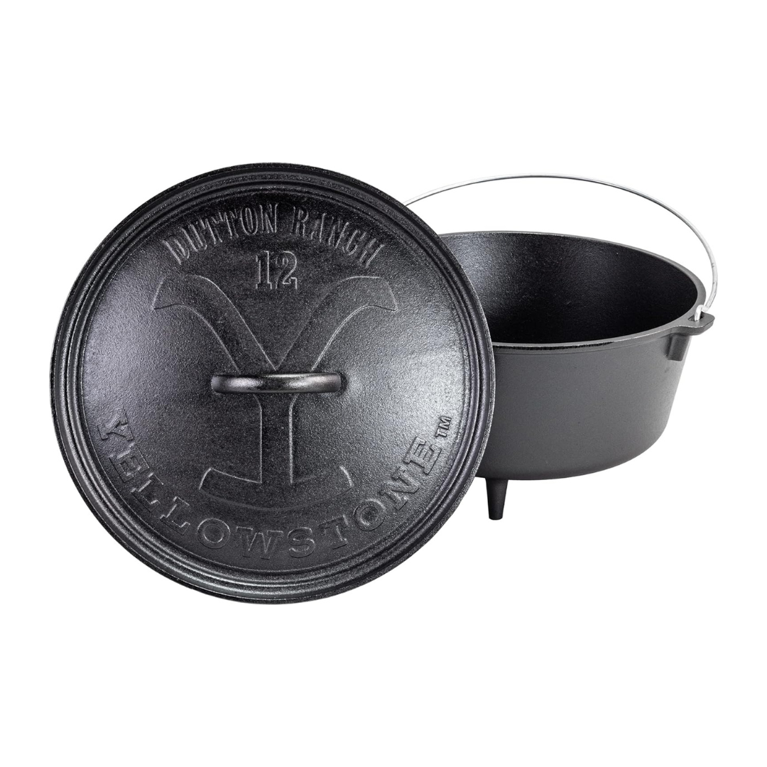 Yellowstone™ 12 Inch / 8 Quart Seasoned Cast Iron Deep Camp Dutch Oven