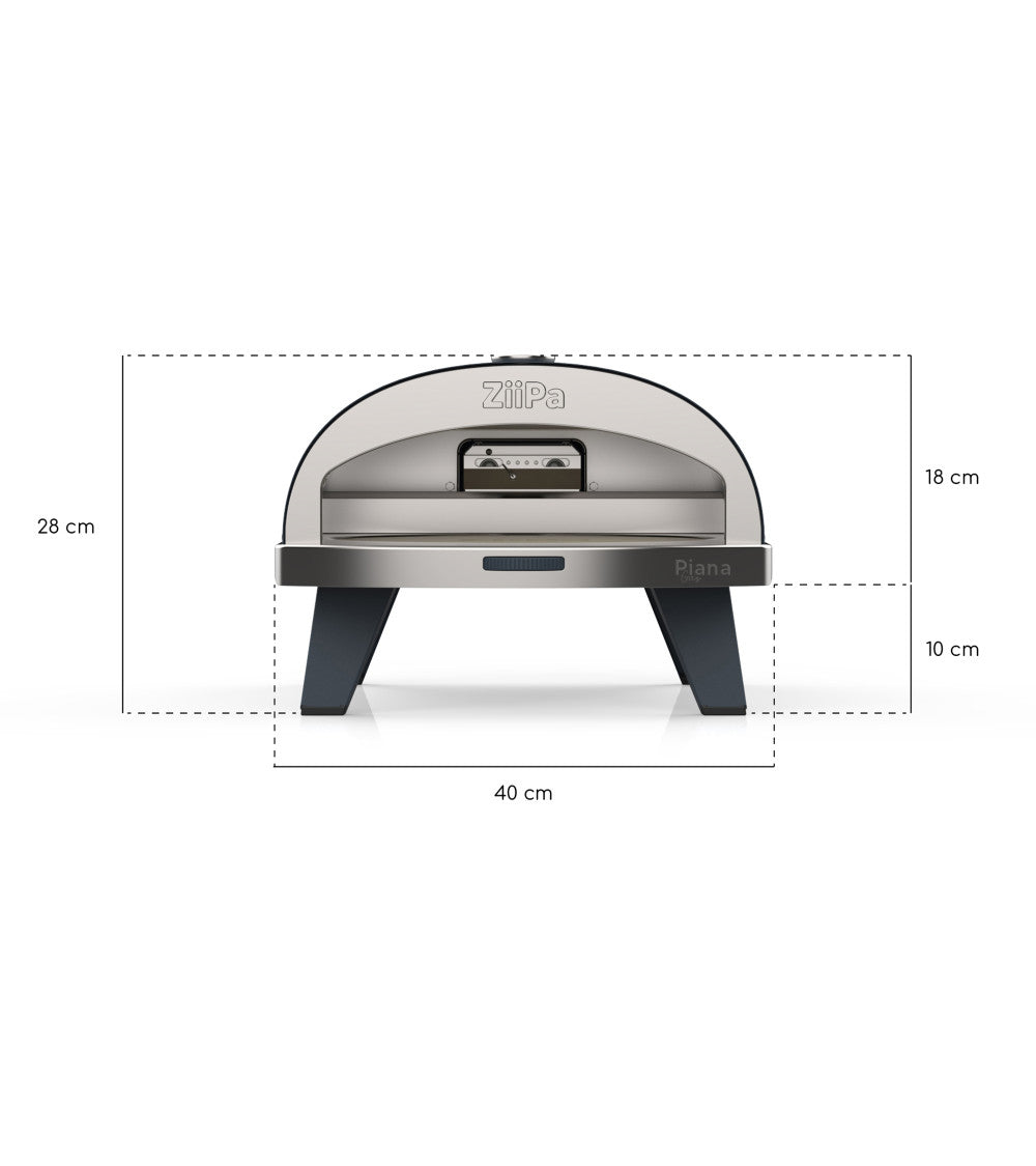 ZiiPa Piana Gas Fired Pizza Oven with Rotating Stone – Slate/Ardoise