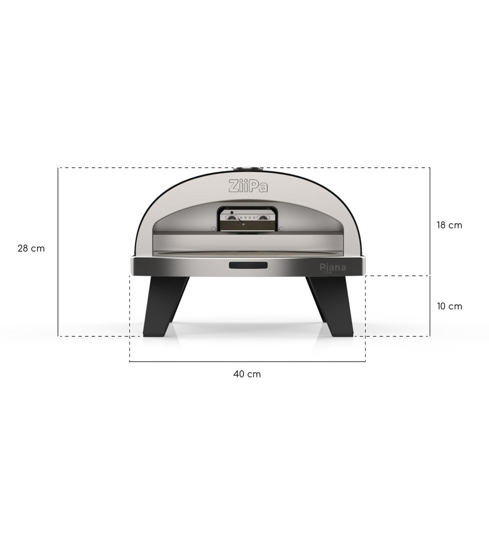 ZiiPa Piana Gas Fired Pizza Oven with Rotating Stone – Charcoal/Charbon