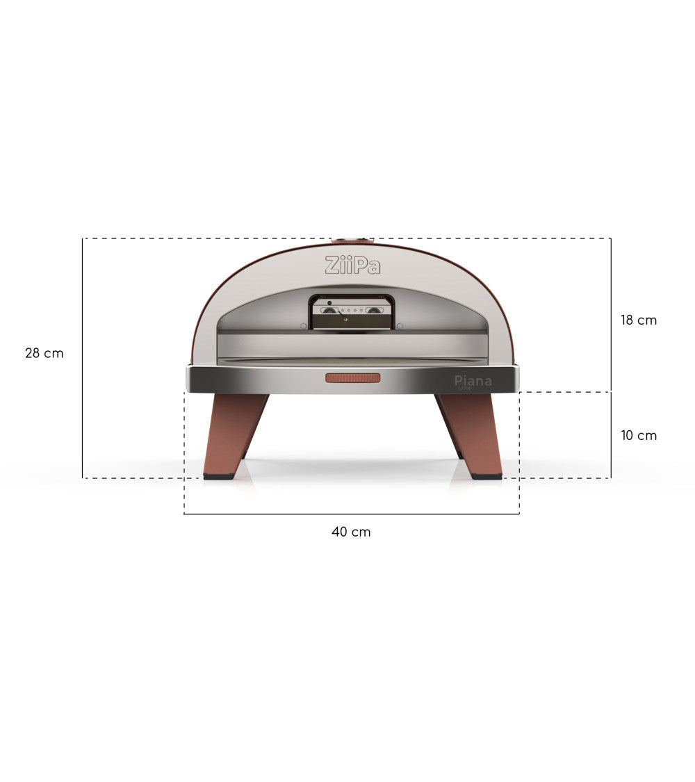 ZiiPa Piana Gas Fired Pizza Oven with Rotating Stone – Terracotta