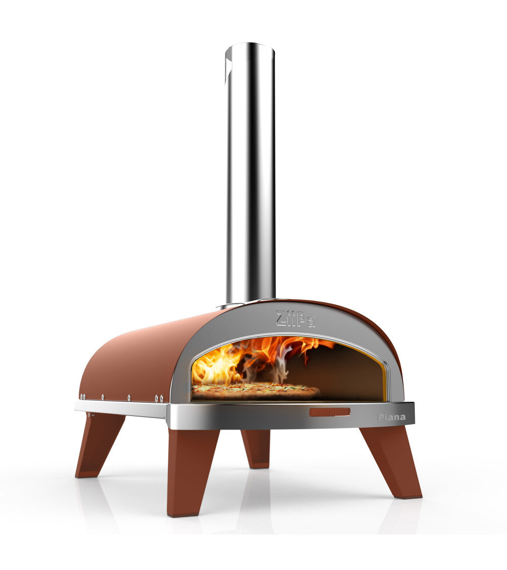 ZiiPa Piana Wood Pellet Pizza Oven with Rotating Stone – Terracotta