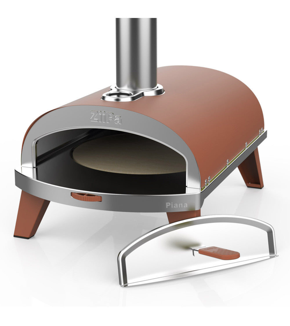 ZiiPa Piana Wood Pellet Pizza Oven with Rotating Stone – Terracotta