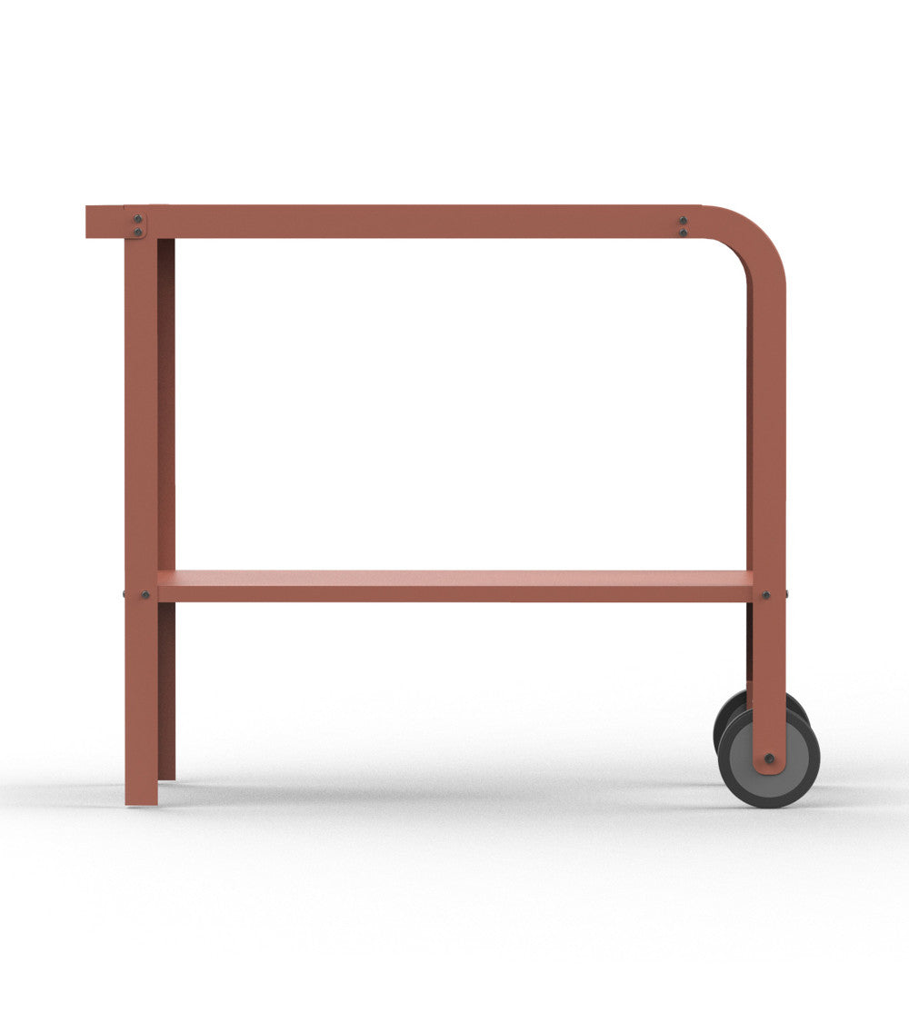 ZiiPa Vallone Garden Trolley with Shelf – Terracotta